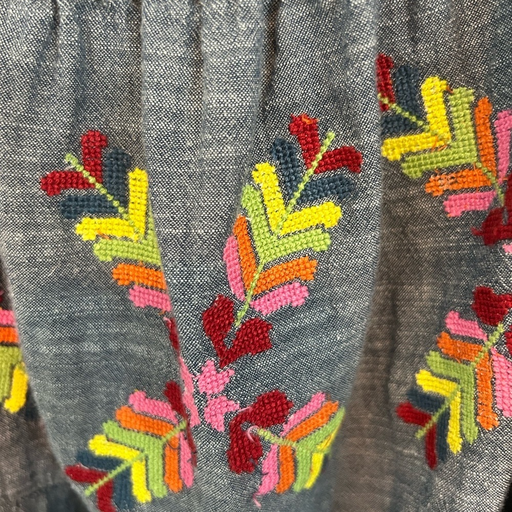 Rocks & Indigo Blue Embroidered Sundress with Tassel Straps. Size S - Picture 3 of 8